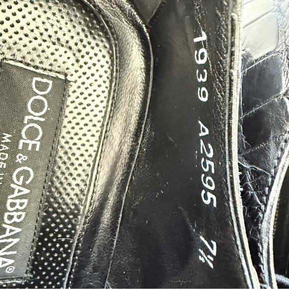 Dolce&Gabbana men crocodile skin oxford shoes size 37,5 EU Authentic Retail4500$ - Picture 3 of 9